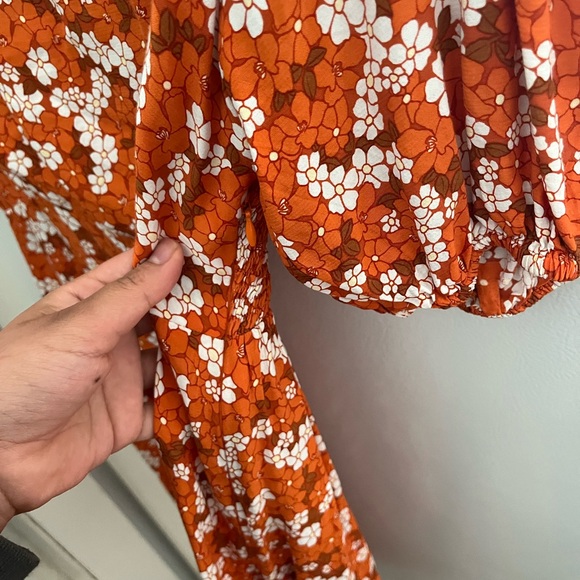 Faithfull the Brand Orange Floral Dress - Picture 5 of 9